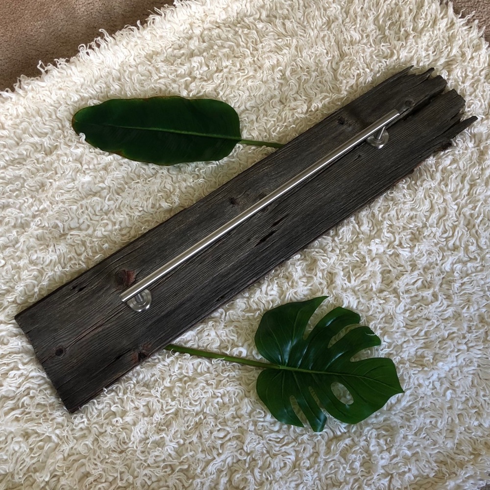 Authentic Barn Wood Nickel Towel Rack